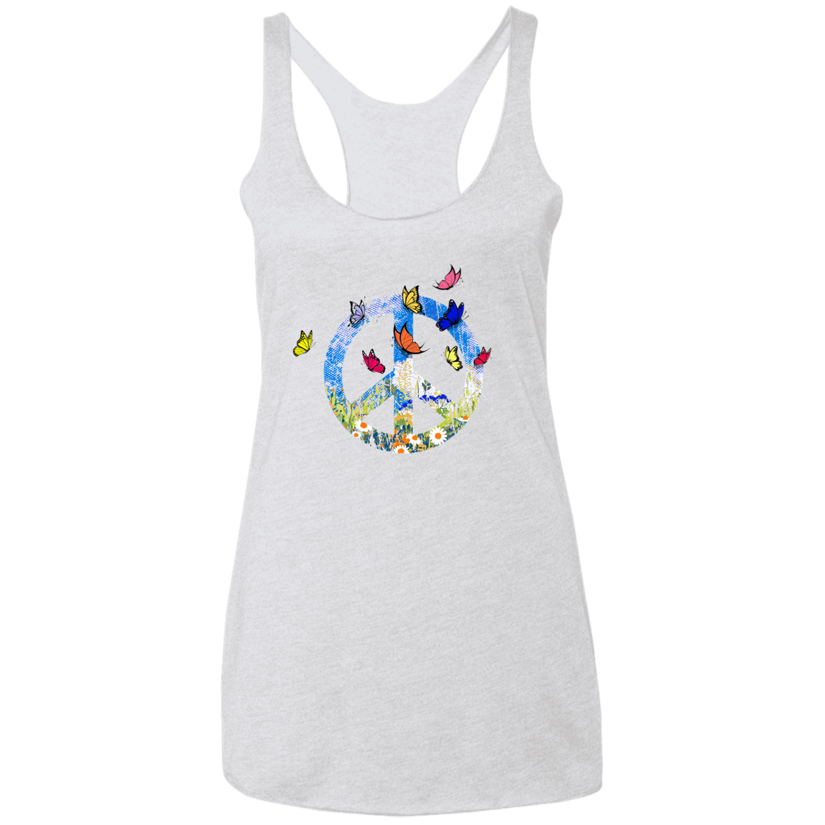 Spring Butterflies Ladies' Triblend Racerback Tank