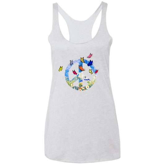 Spring Butterflies Ladies' Triblend Racerback Tank