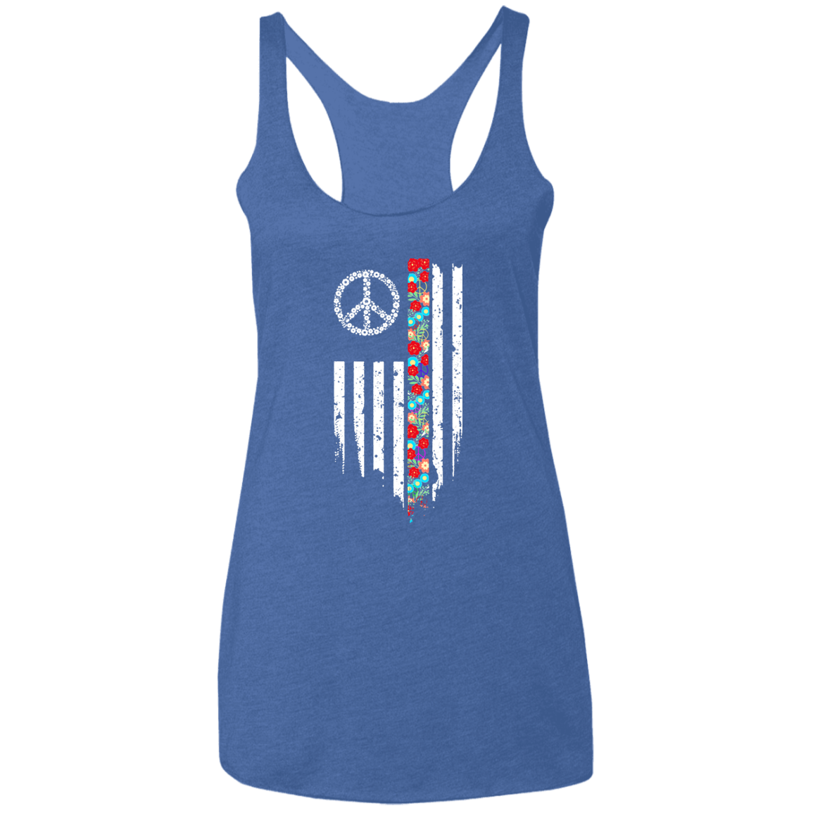 Floral Flag Ladies' Triblend Racerback Tank