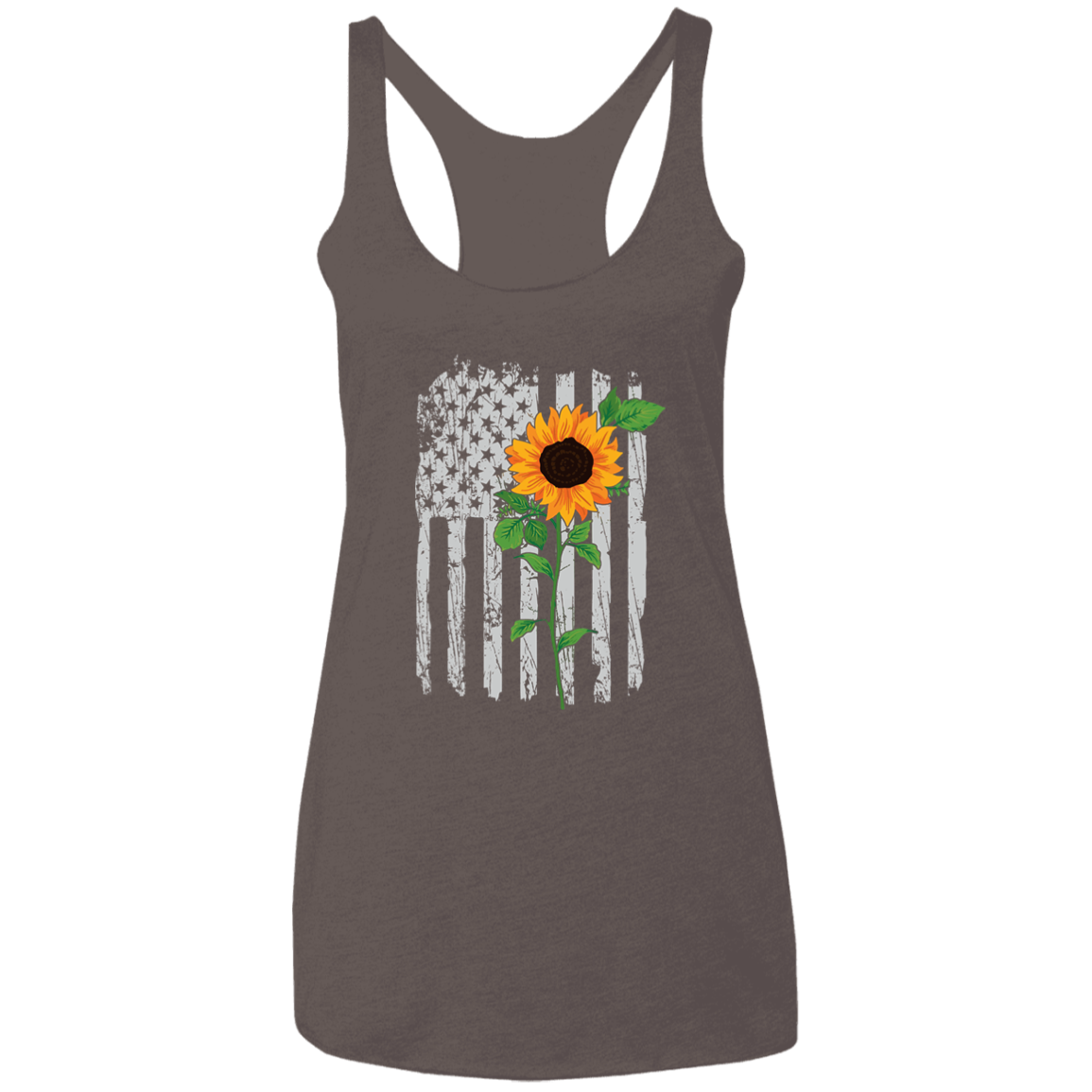 Sunflower Flag Ladies' Triblend Racerback Tank