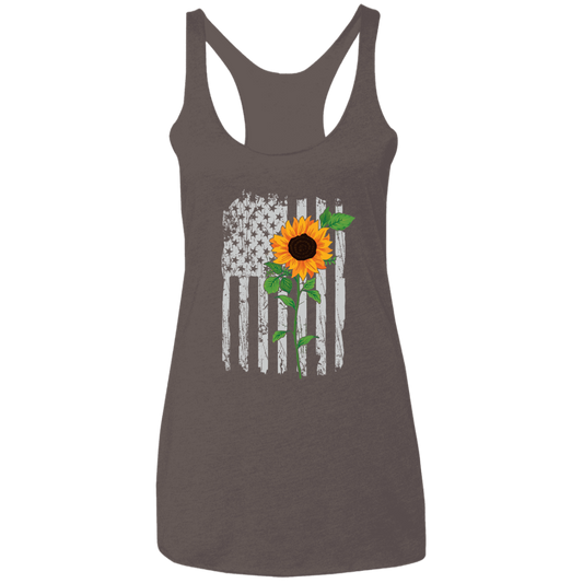 Sunflower Flag Ladies' Triblend Racerback Tank