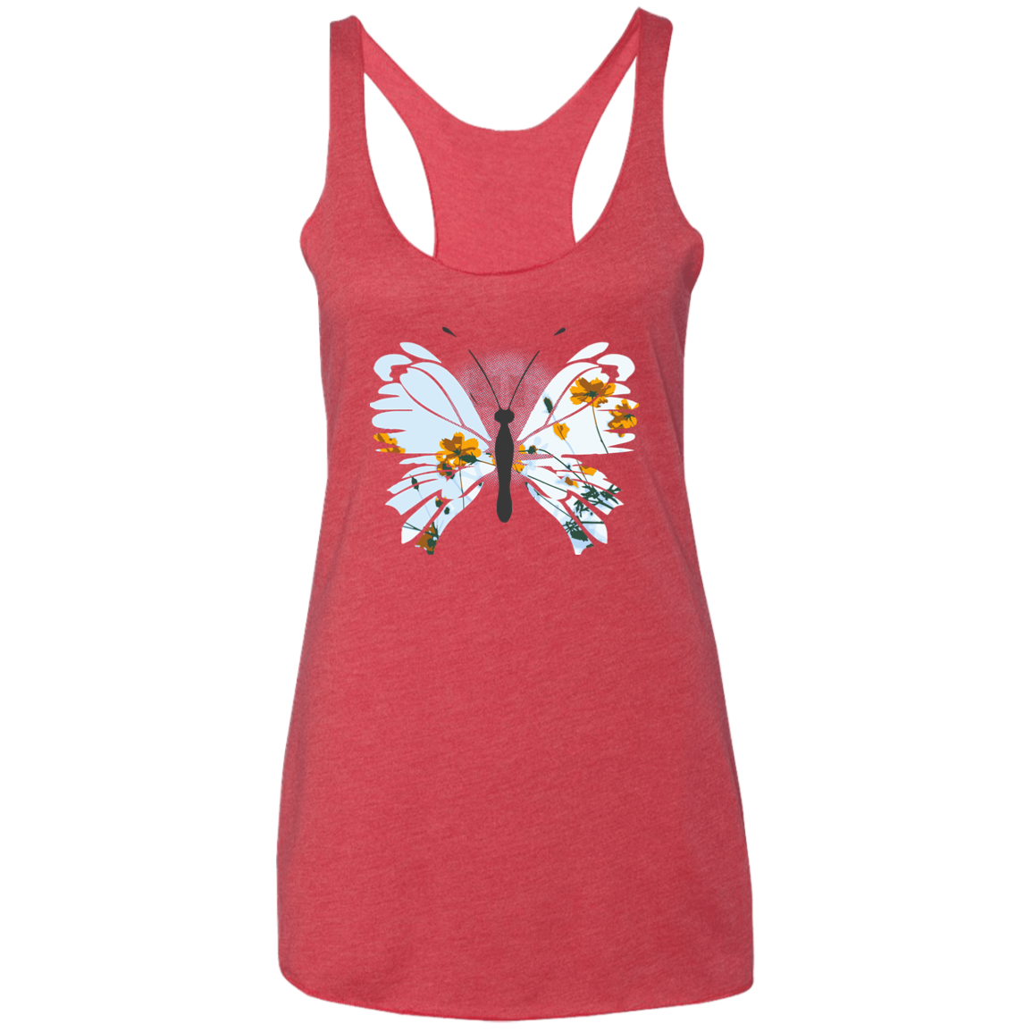 Daisy Butterfly Ladies' Triblend Racerback Tank