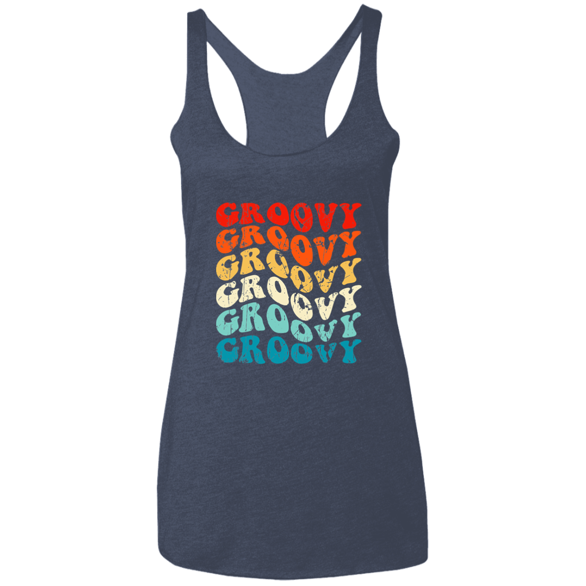 Vintage Groovy Ladies' Triblend Racerback Tank