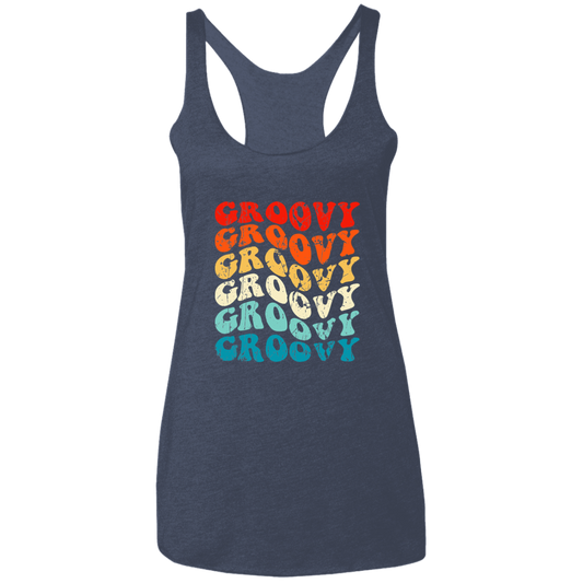Vintage Groovy Ladies' Triblend Racerback Tank