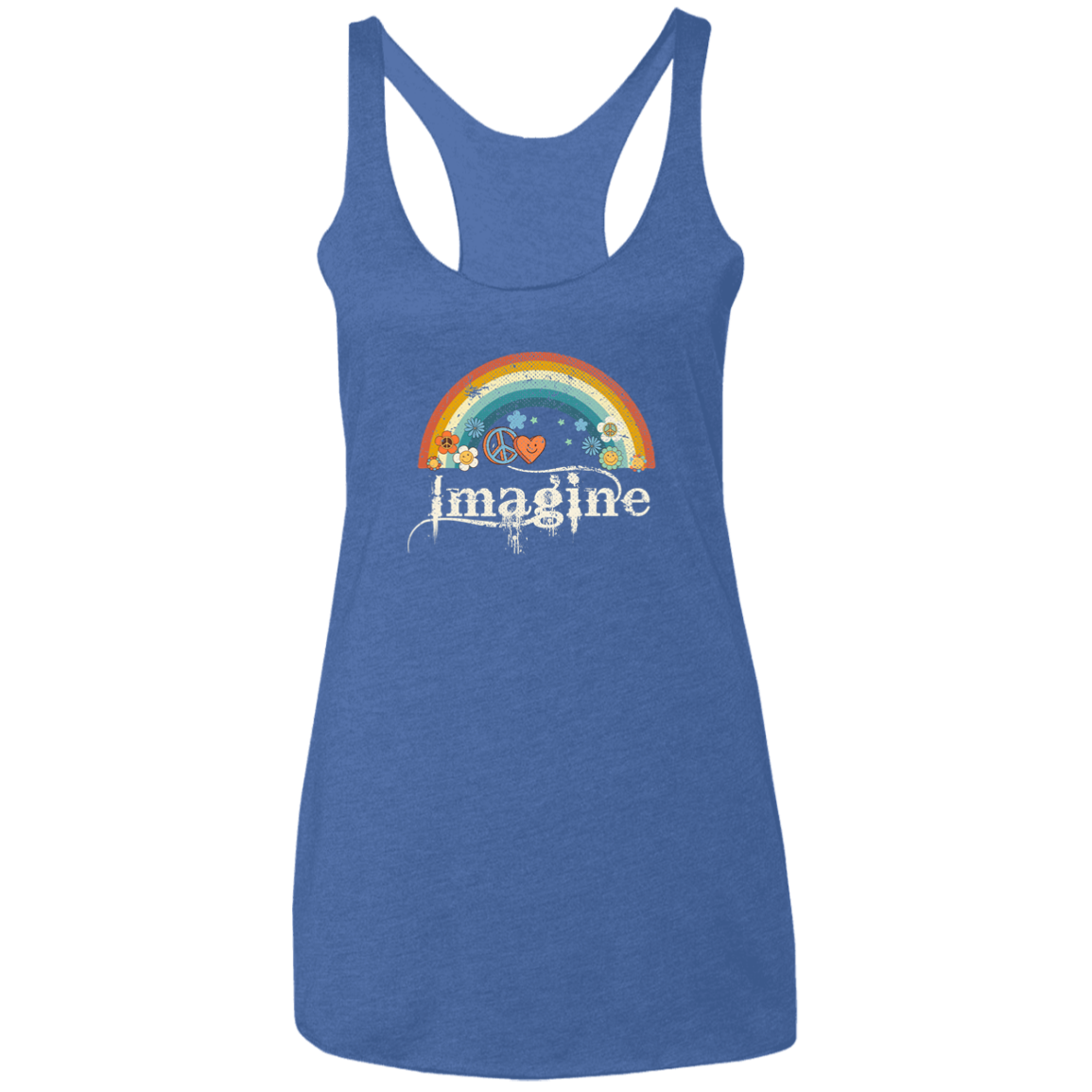 Imagine Rainbow Ladies' Triblend Racerback Tank