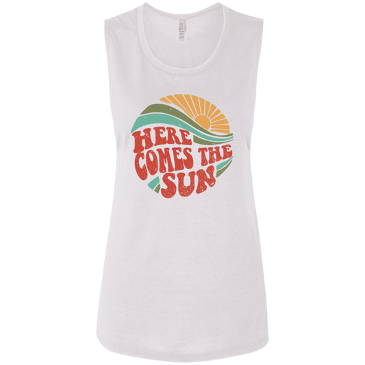 Here Comes The Sun - Ladies' Flowy Muscle Tank