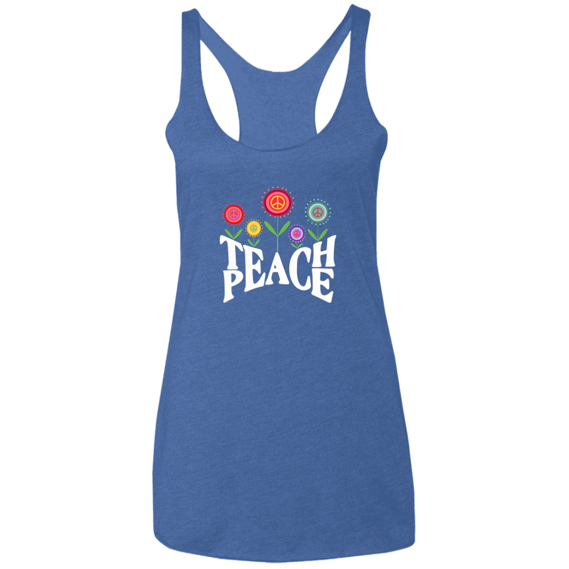 Teach Peace Ladies' Triblend Racerback Tank