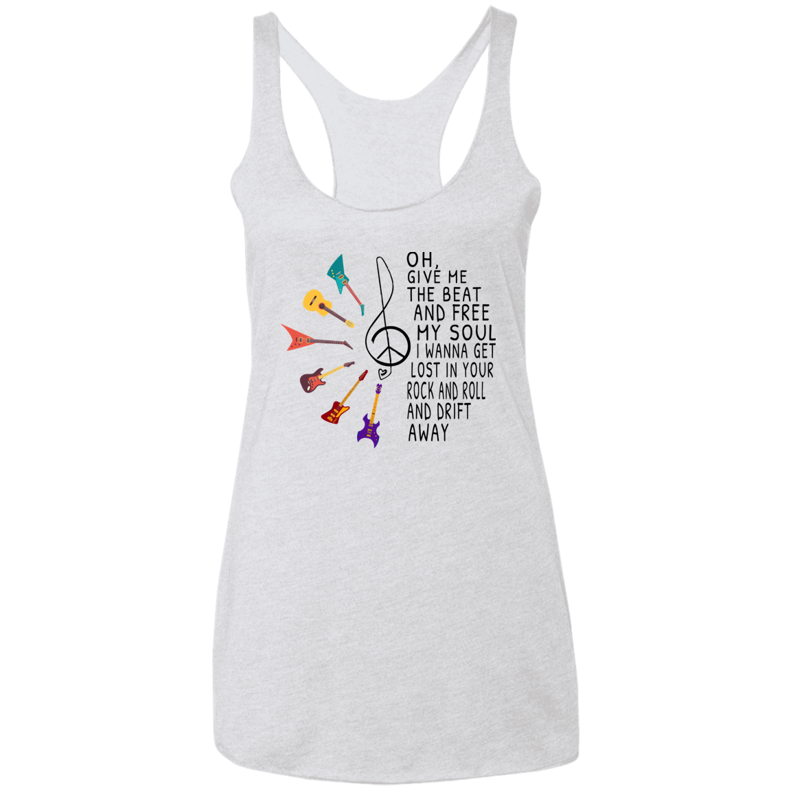 Rock n Roll Heart Ladies' Triblend Racerback Tank