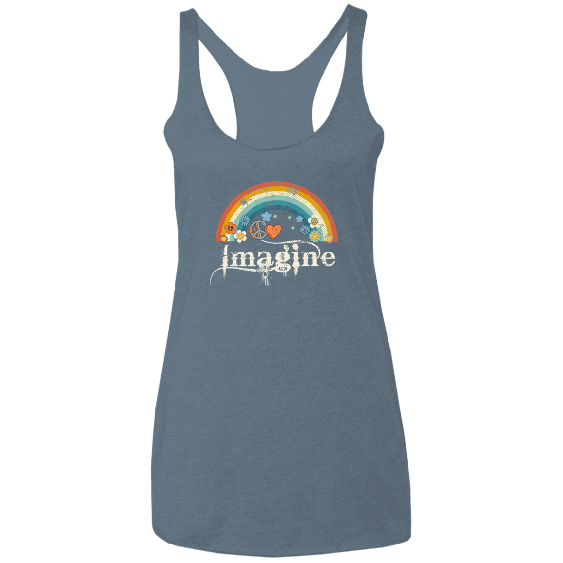 Imagine Rainbow Ladies' Triblend Racerback Tank