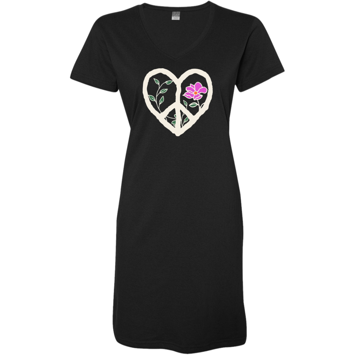 Peaceful Heart Ladies' V-Neck Fine Jersey Cover-Up