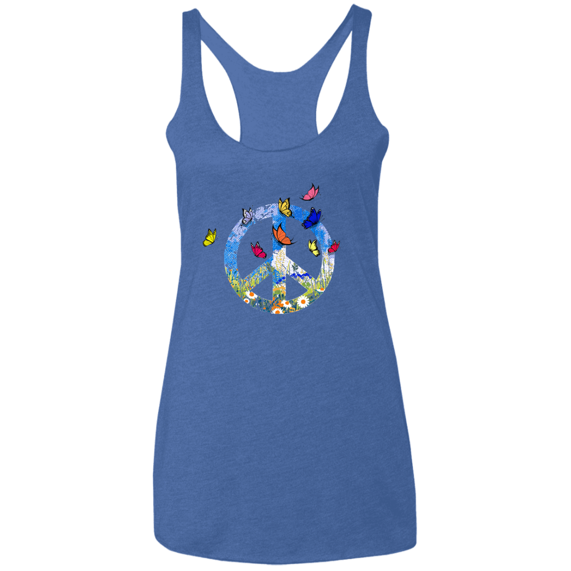 Spring Butterflies Ladies' Triblend Racerback Tank