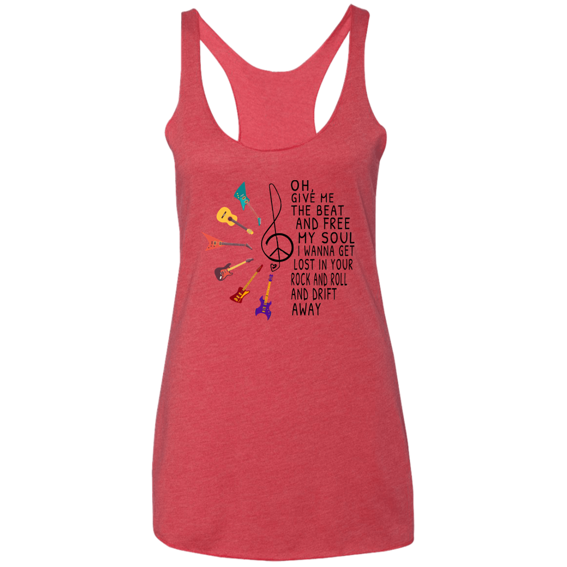 Rock n Roll Heart Ladies' Triblend Racerback Tank
