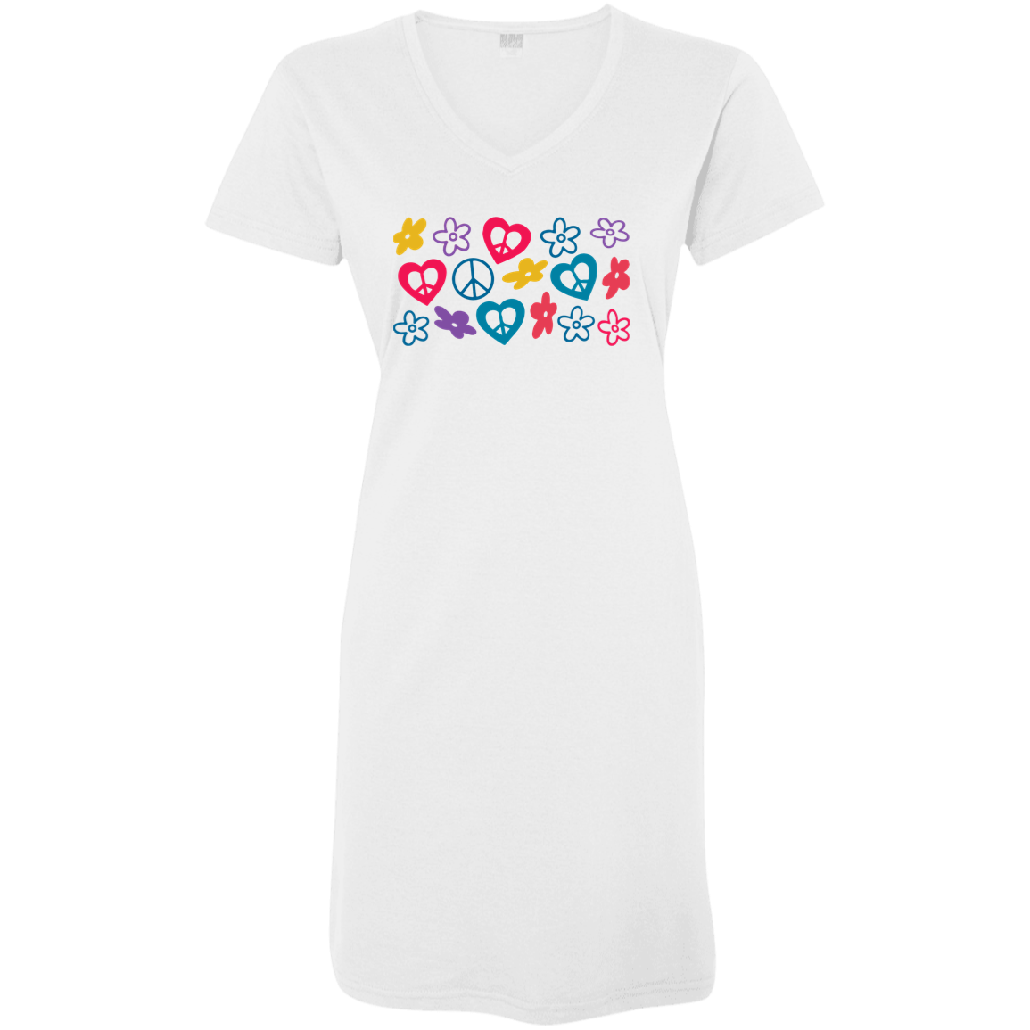 Peace And Love Ladies' V-Neck Fine Jersey Cover-Up
