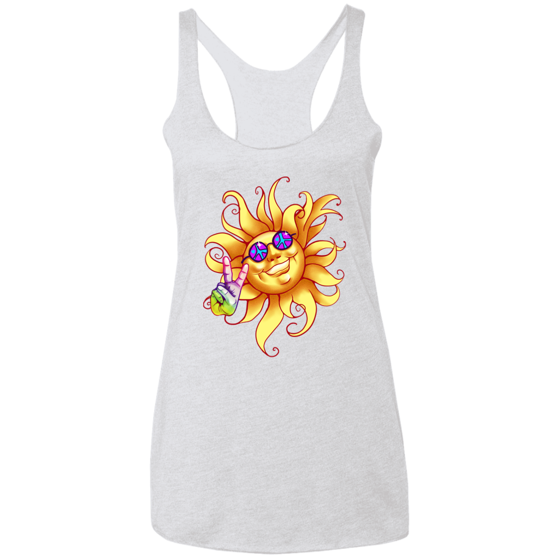 Sun Peace Out Ladies' Triblend Racerback Tank