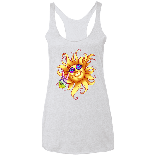 Sun Peace Out Ladies' Triblend Racerback Tank