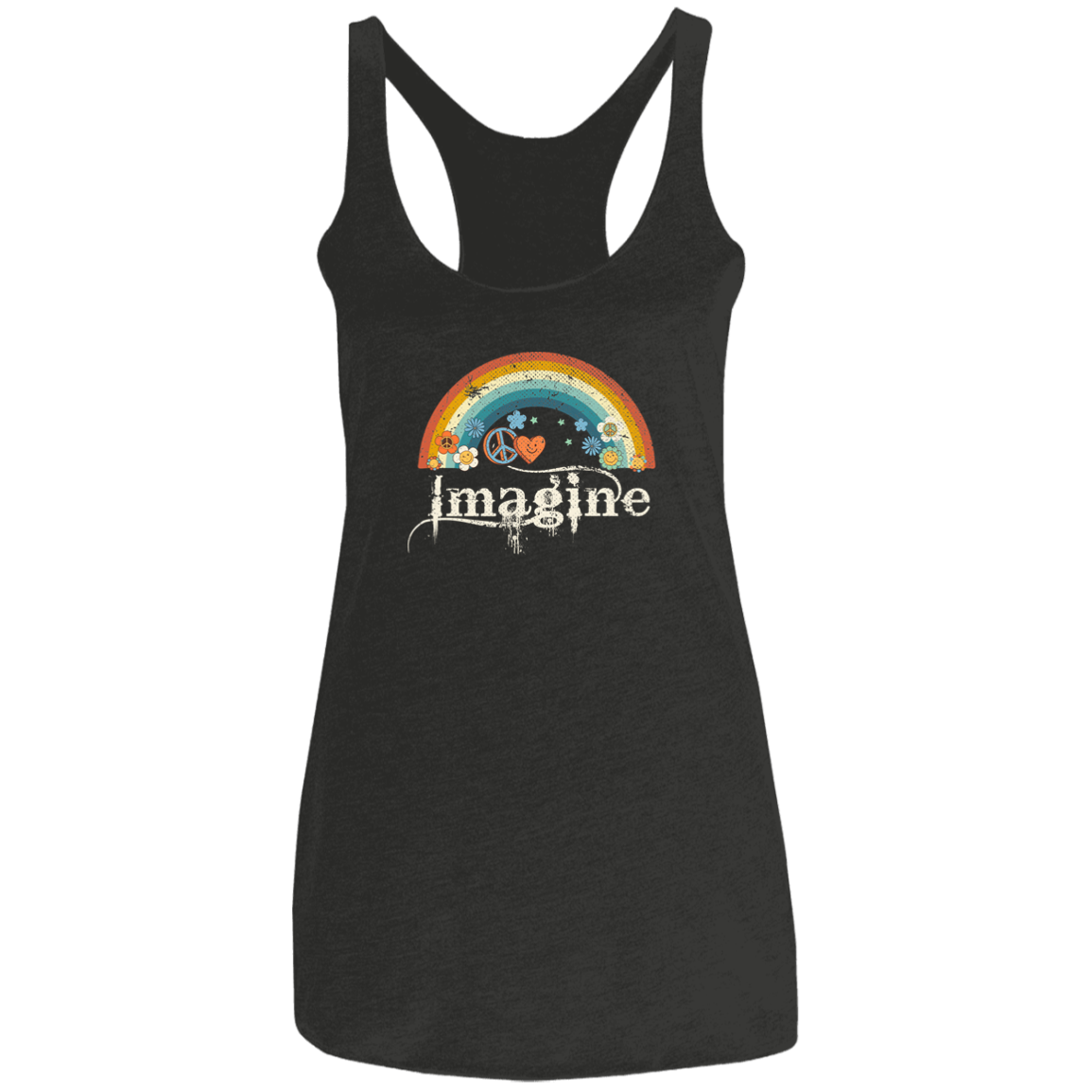 Imagine Rainbow Ladies' Triblend Racerback Tank