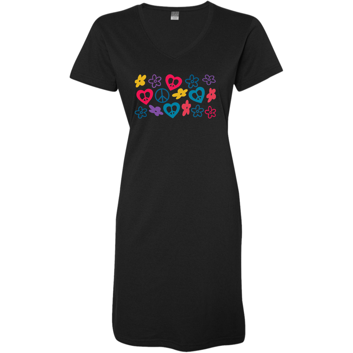 Peace And Love Ladies' V-Neck Fine Jersey Cover-Up