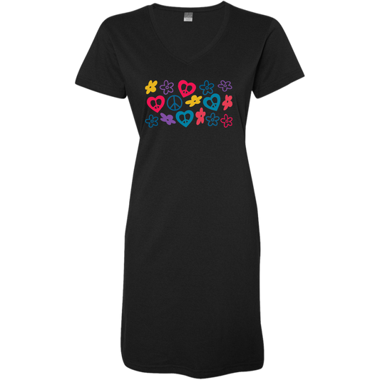 Peace And Love Ladies' V-Neck Fine Jersey Cover-Up