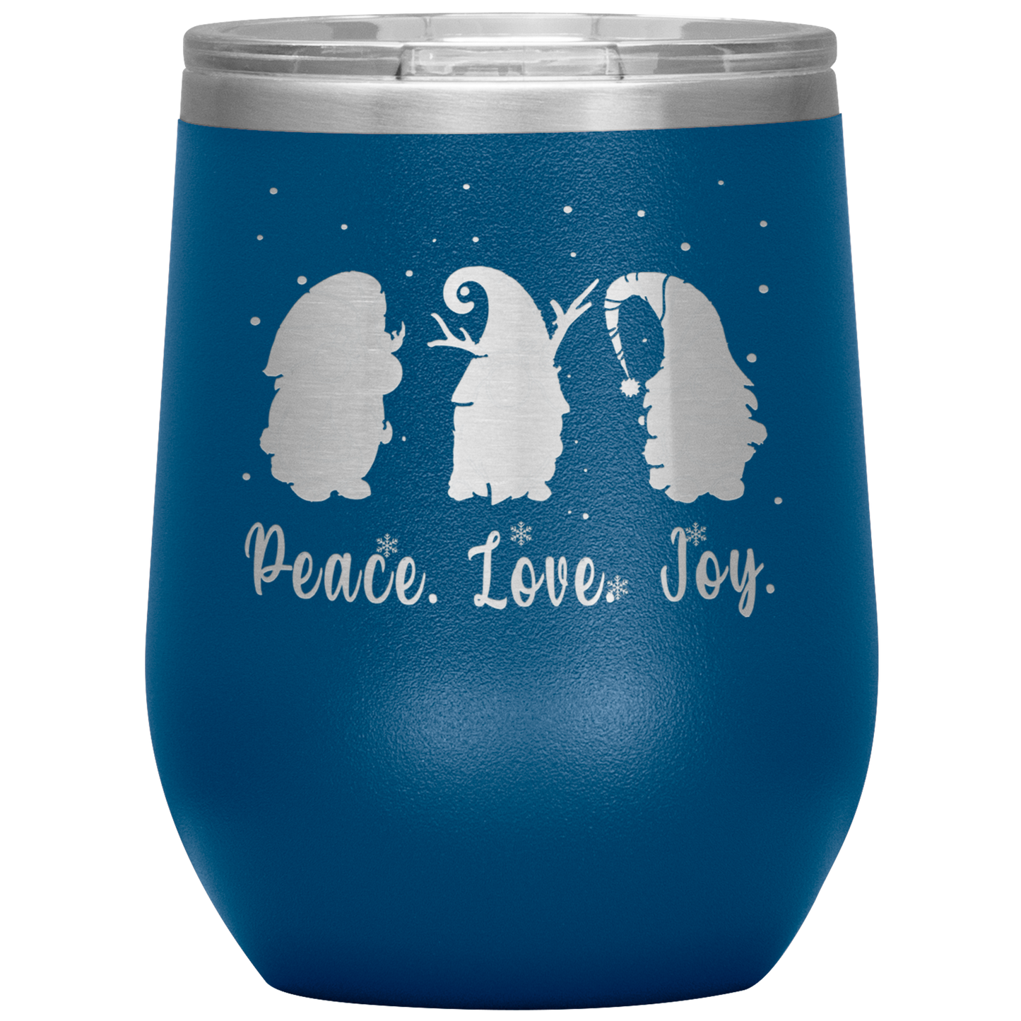 Gnomes_-_Peace_-_Love_-_Joy_Wine_Insulat_12oz_Wine_Tumbler_Blue_Mockup.png