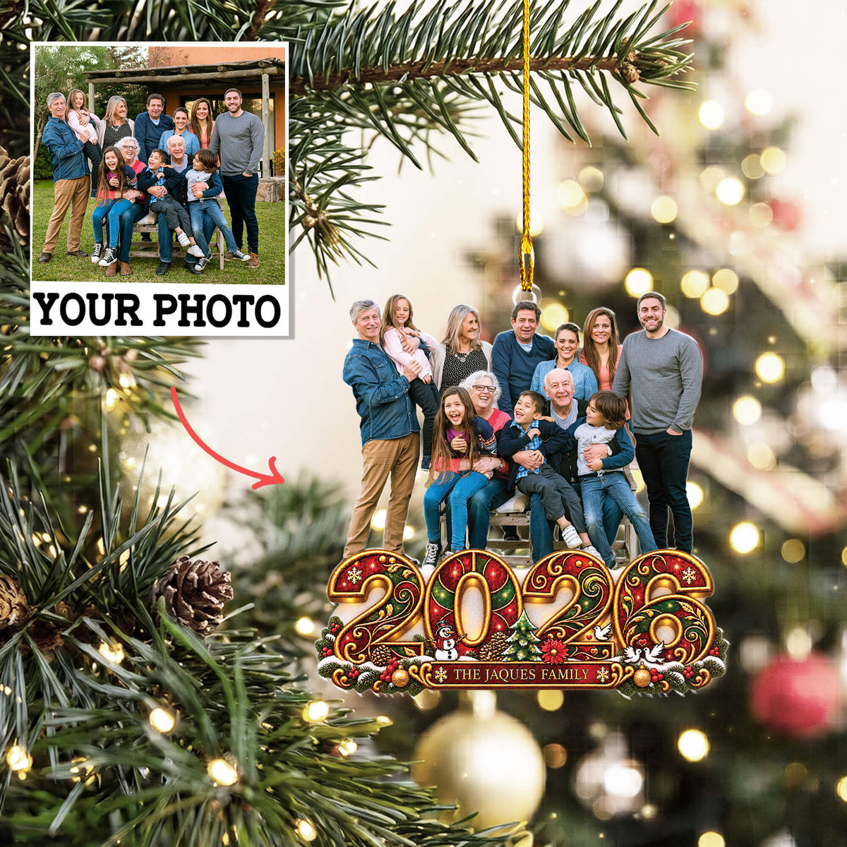 Custom Shape Family Ornament 2026