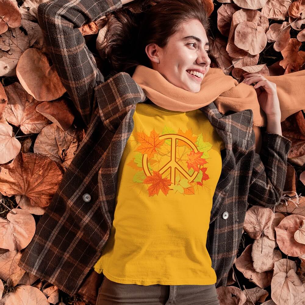 Autumn Colorful Foliage Ladies Short-Sleeve T-Shirt