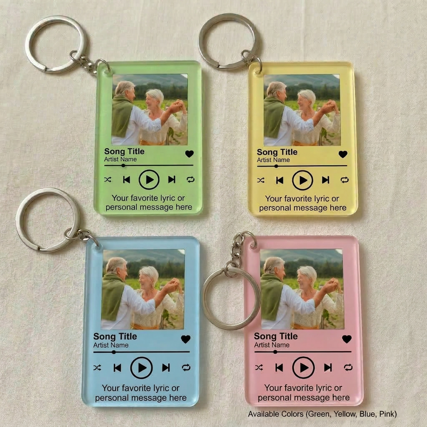 Personalized Song Photo Keychain