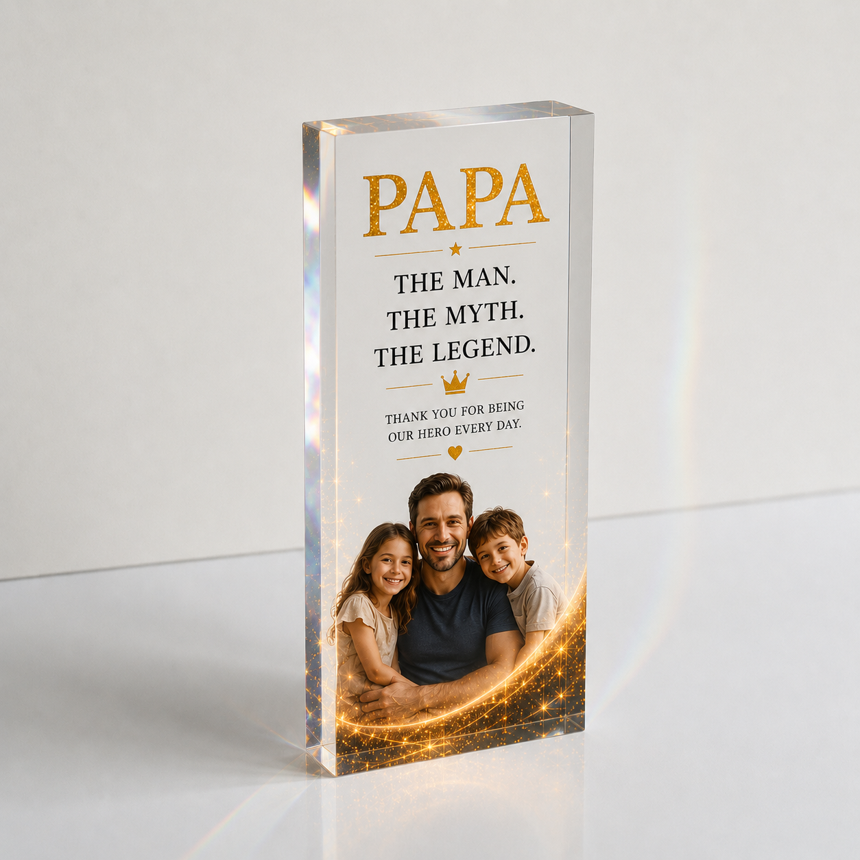 Personalized Acrylic Award Plaque for Dad, Grandpa or Papa with Photo