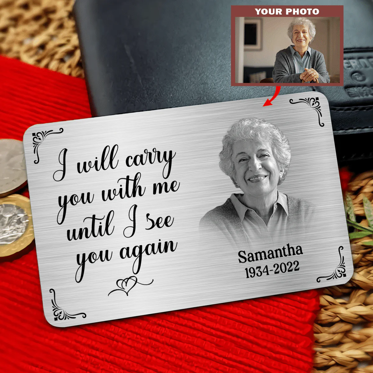 Wallet Memorial Photo Card