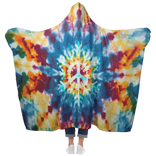 Snowflake Peace Sign Hooded Blanket