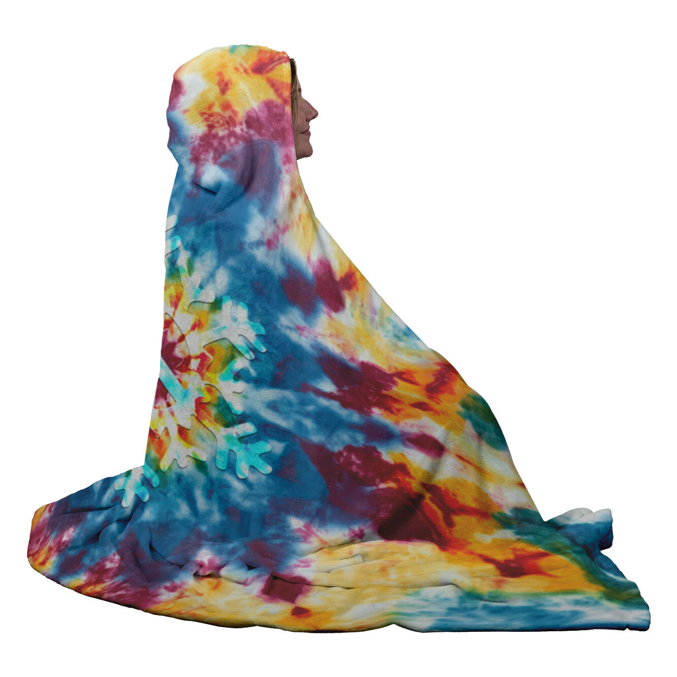 Snowflake Peace Sign Hooded Blanket