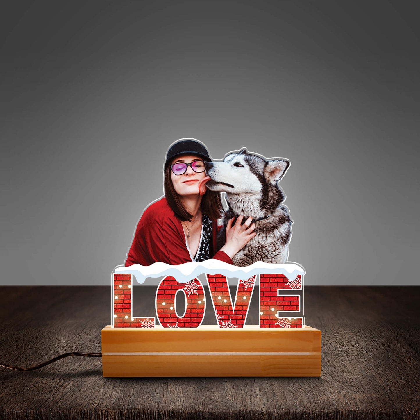 Personalized Acrylic Photo Night Light - Anniversary Gift