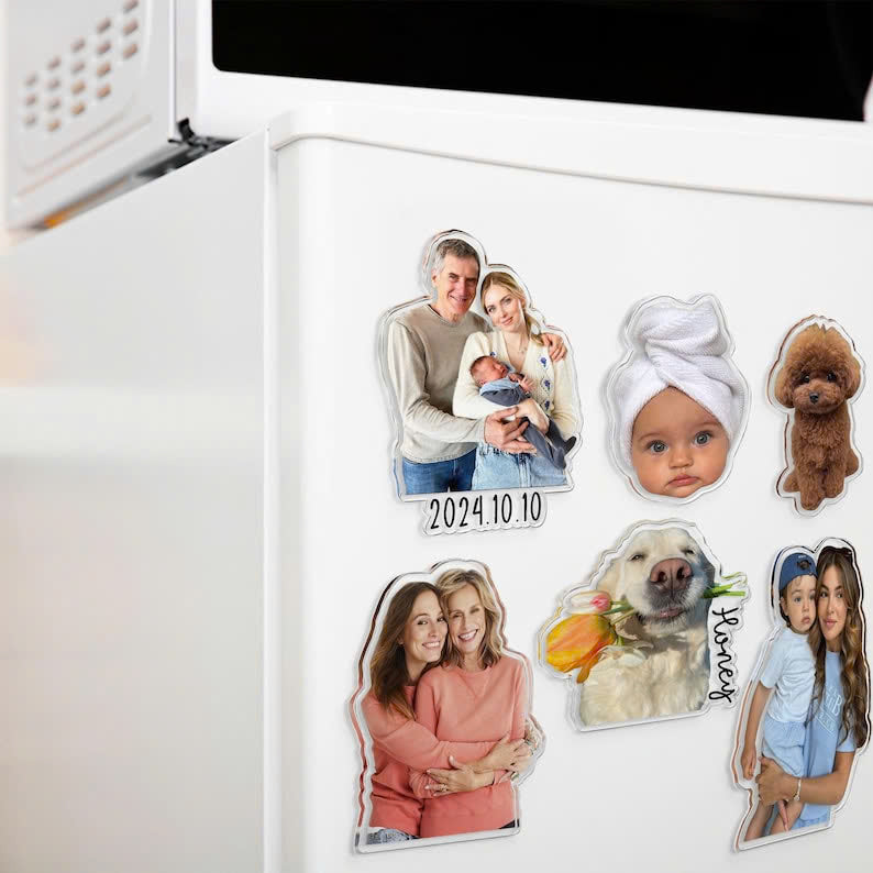 Custom Shaped Fridge Magnet โ Family Photo Keepsake