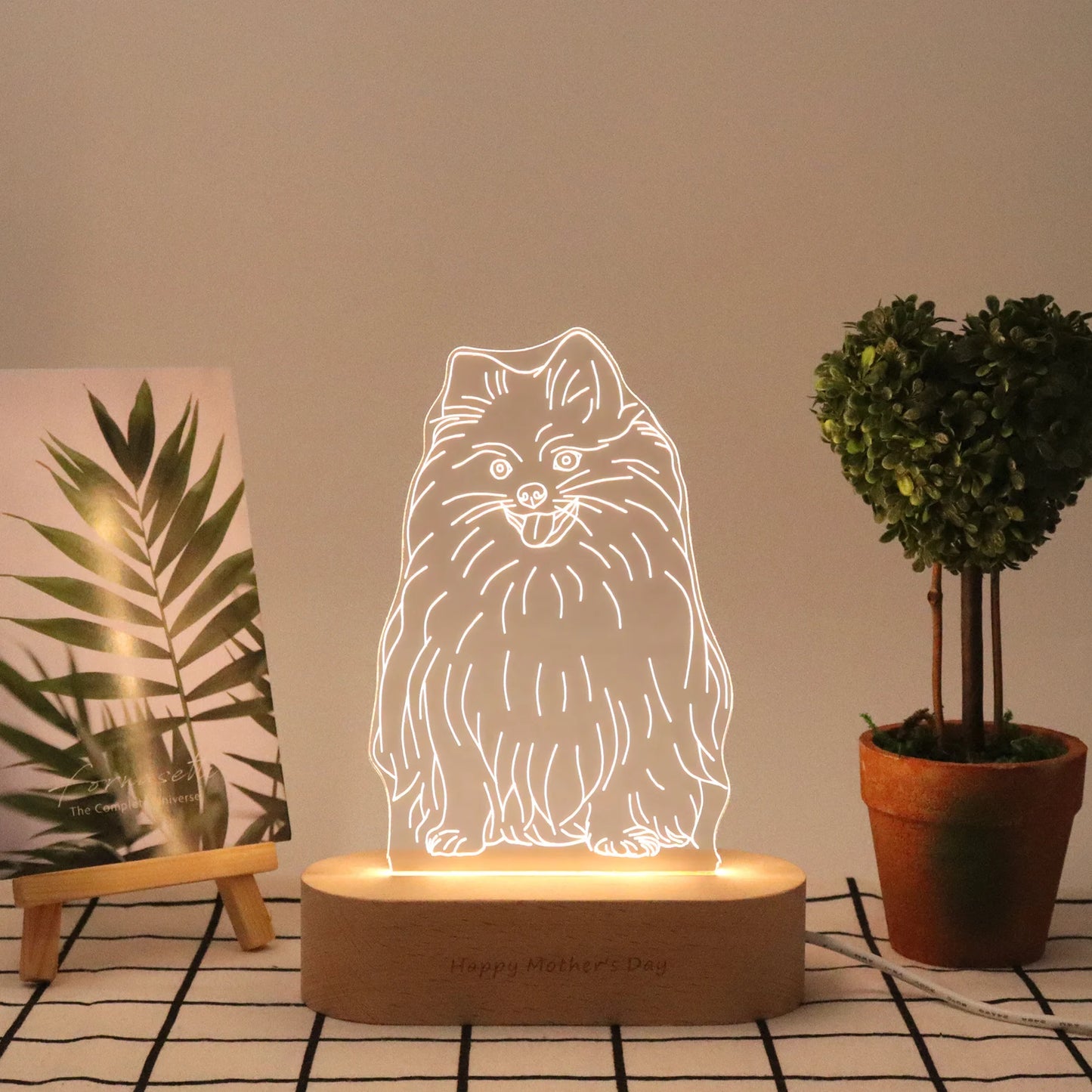Personalized Line Art Engraved Night Light
