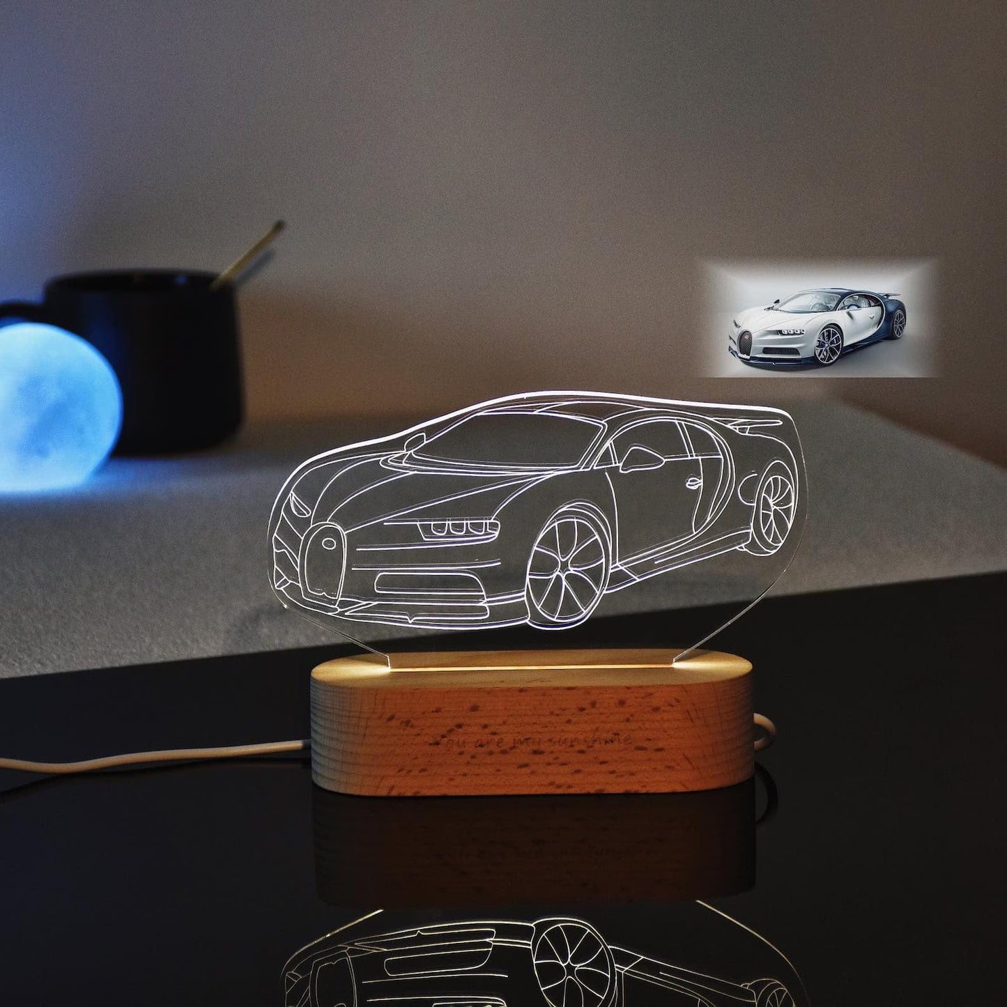 Personalized Line Art Engraved Night Light