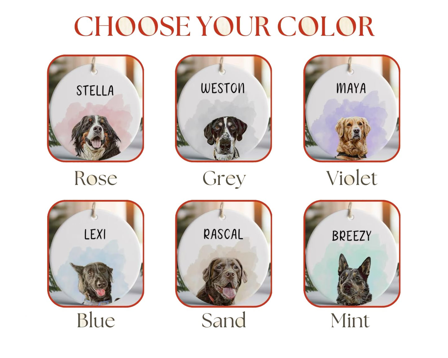 Custom Ceramic Portrait Ornament – Personalized Photo Gift for Pets & Loved Ones