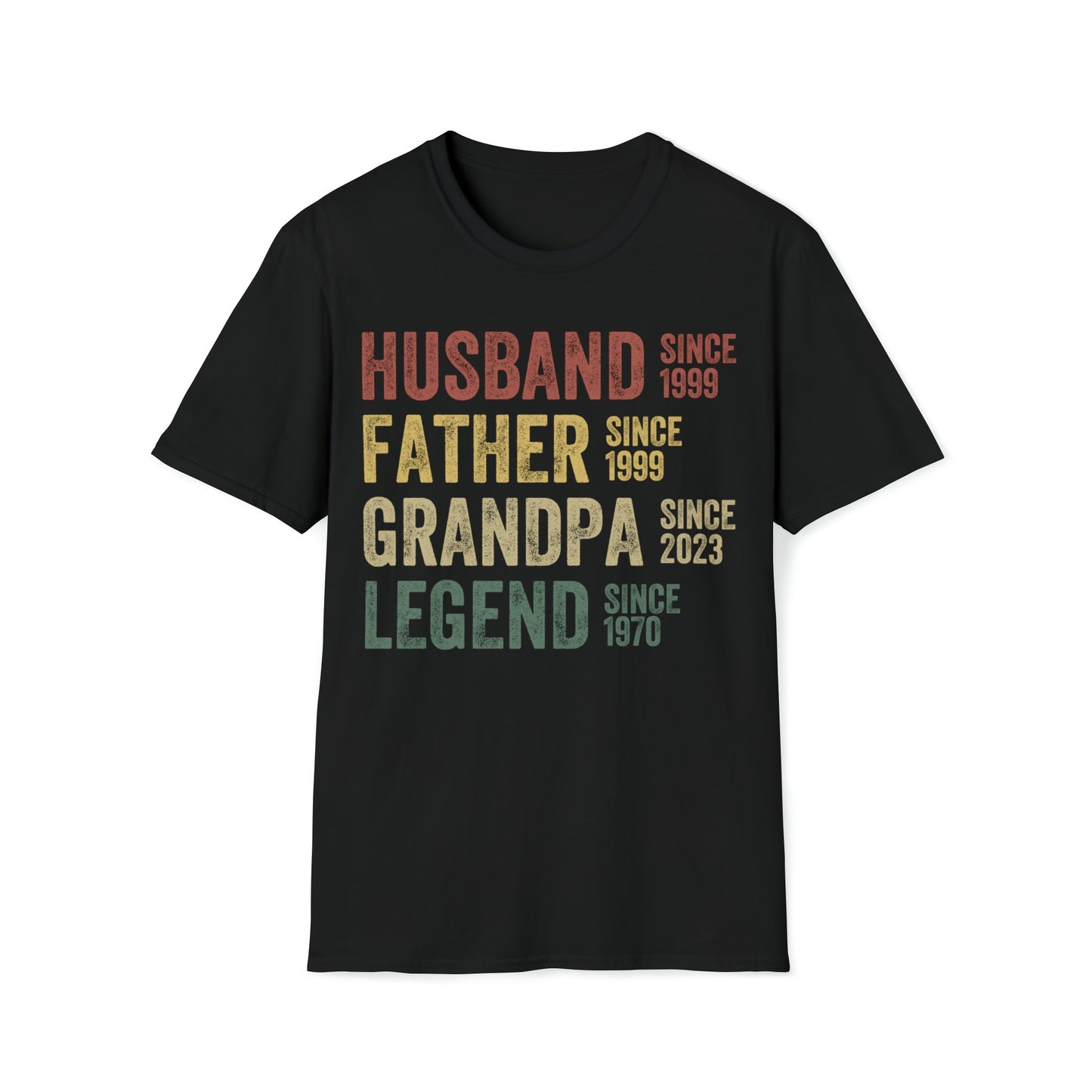 Personalized Dad & Grandpa Shirt – Father’s Day Gift, Husband Father Grandpa Legend Tee, Custom Dates, Funny Birthday Gift for Men