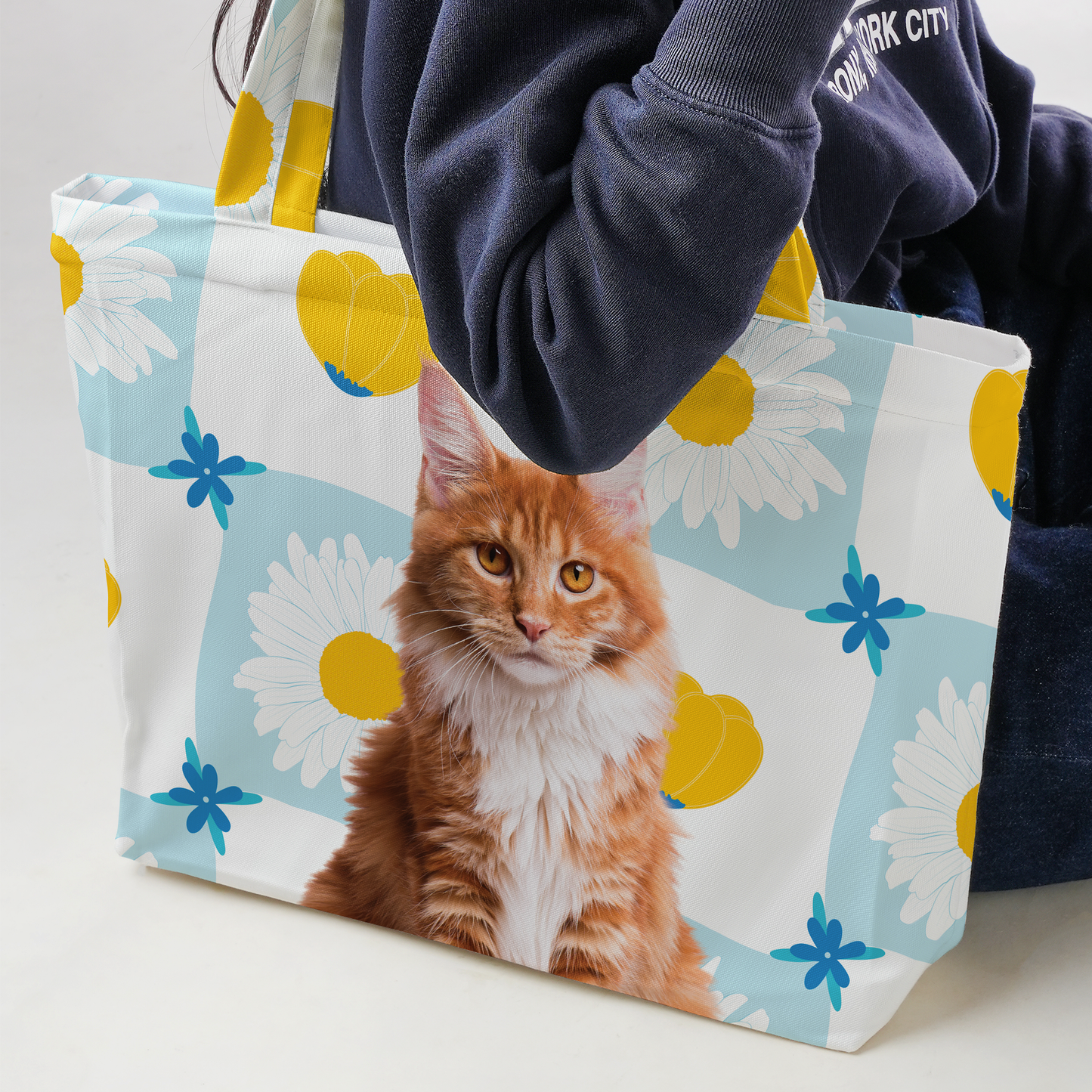 Custom Large Pet Tote Bag with Daisy