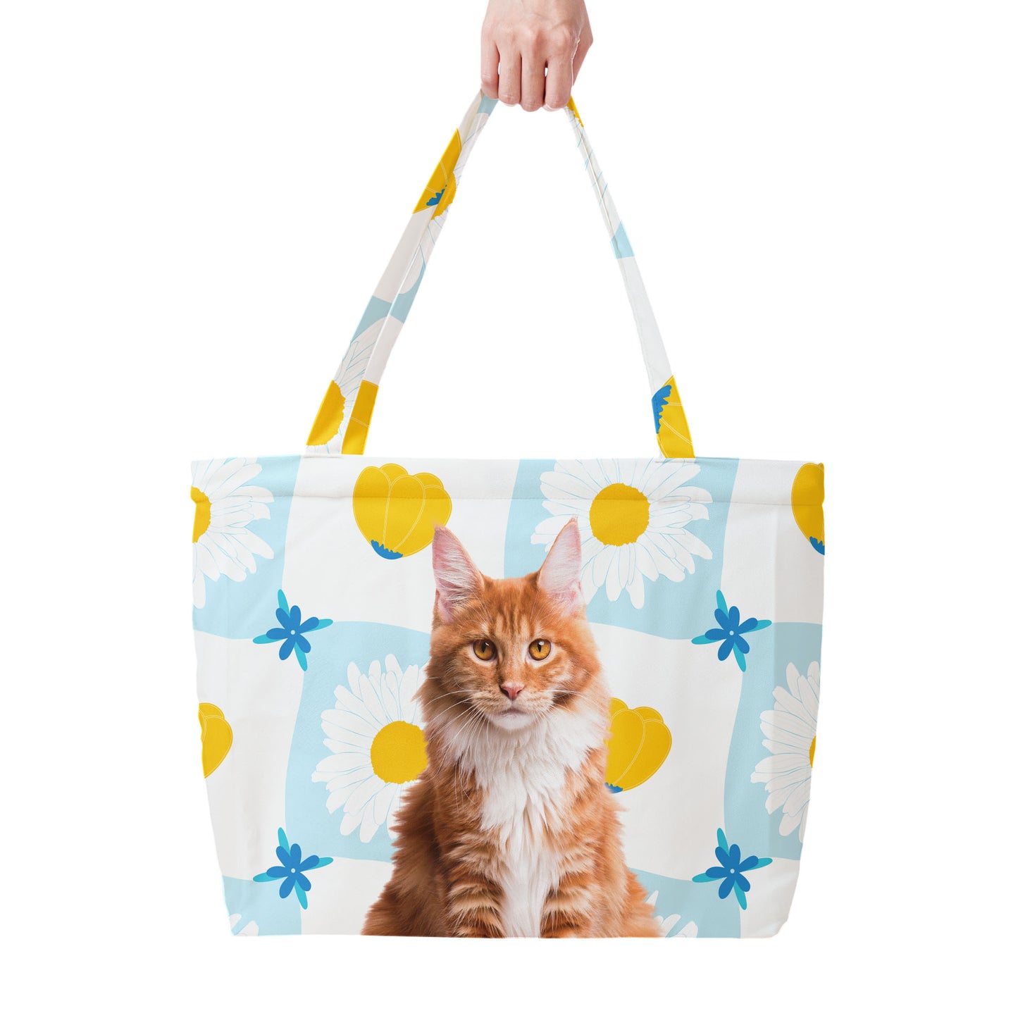 Custom Large Pet Tote Bag with Daisy