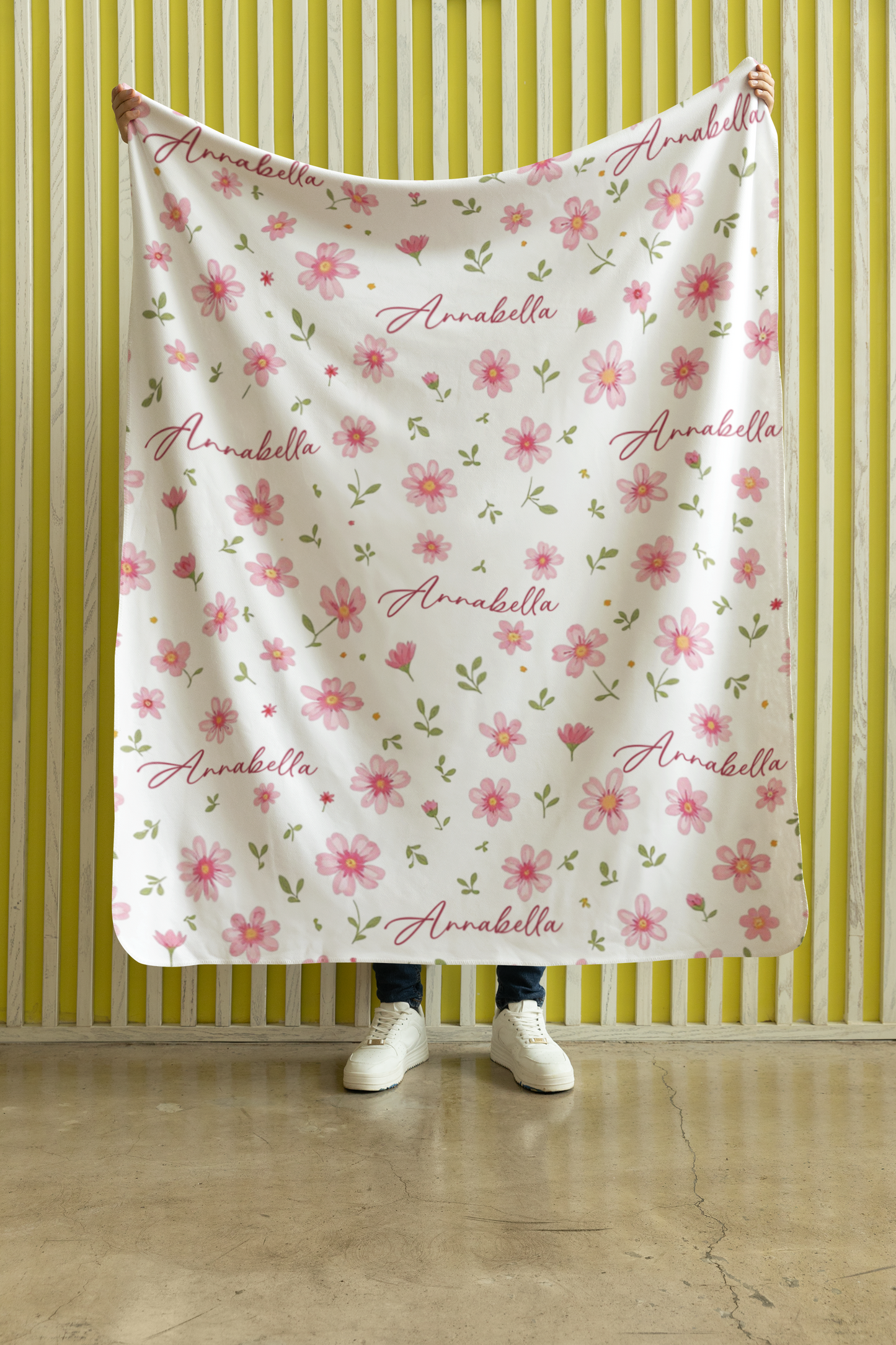Floral Name Custom Blanket