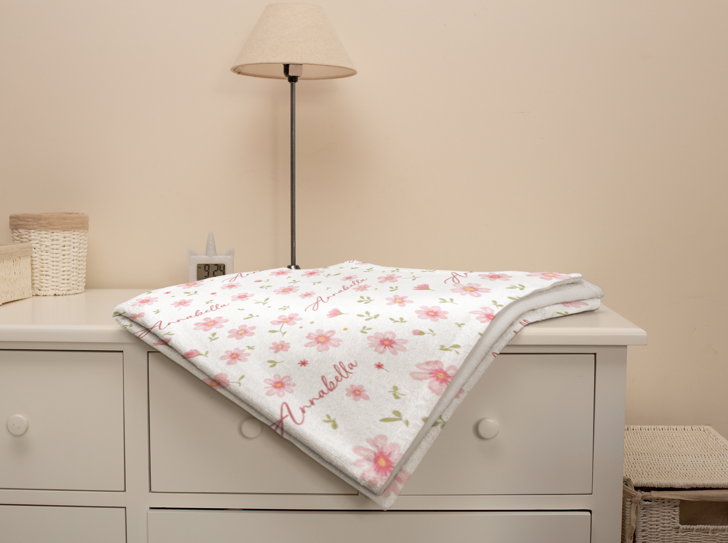 Floral Name Custom Blanket