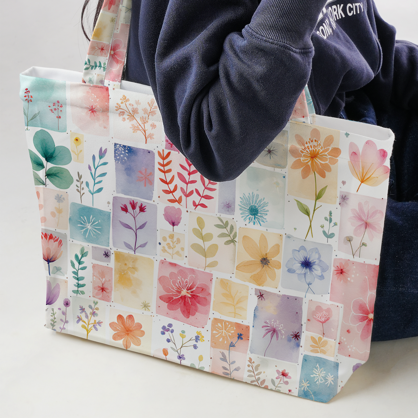 Floral Blossom Pet Portrait Tote Bag