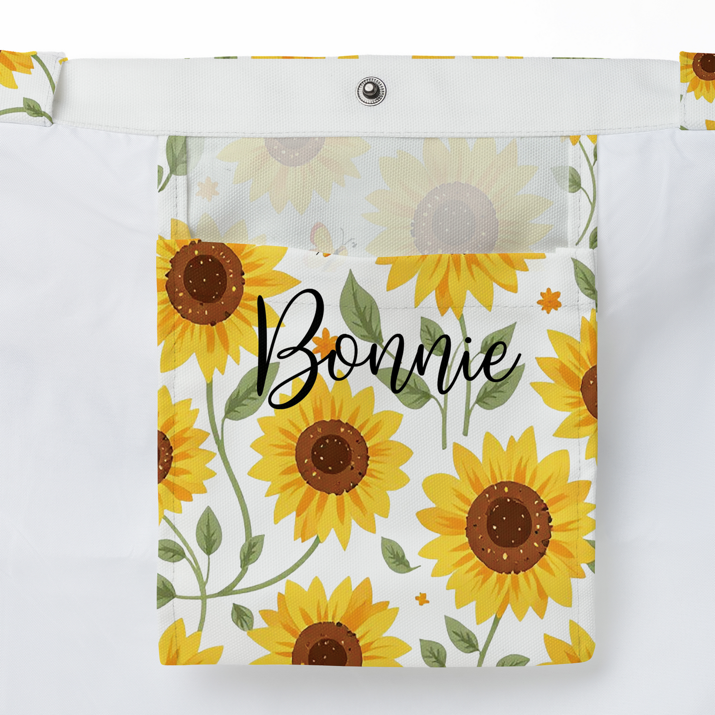 Custom Large Sunflower Print Tote Bag