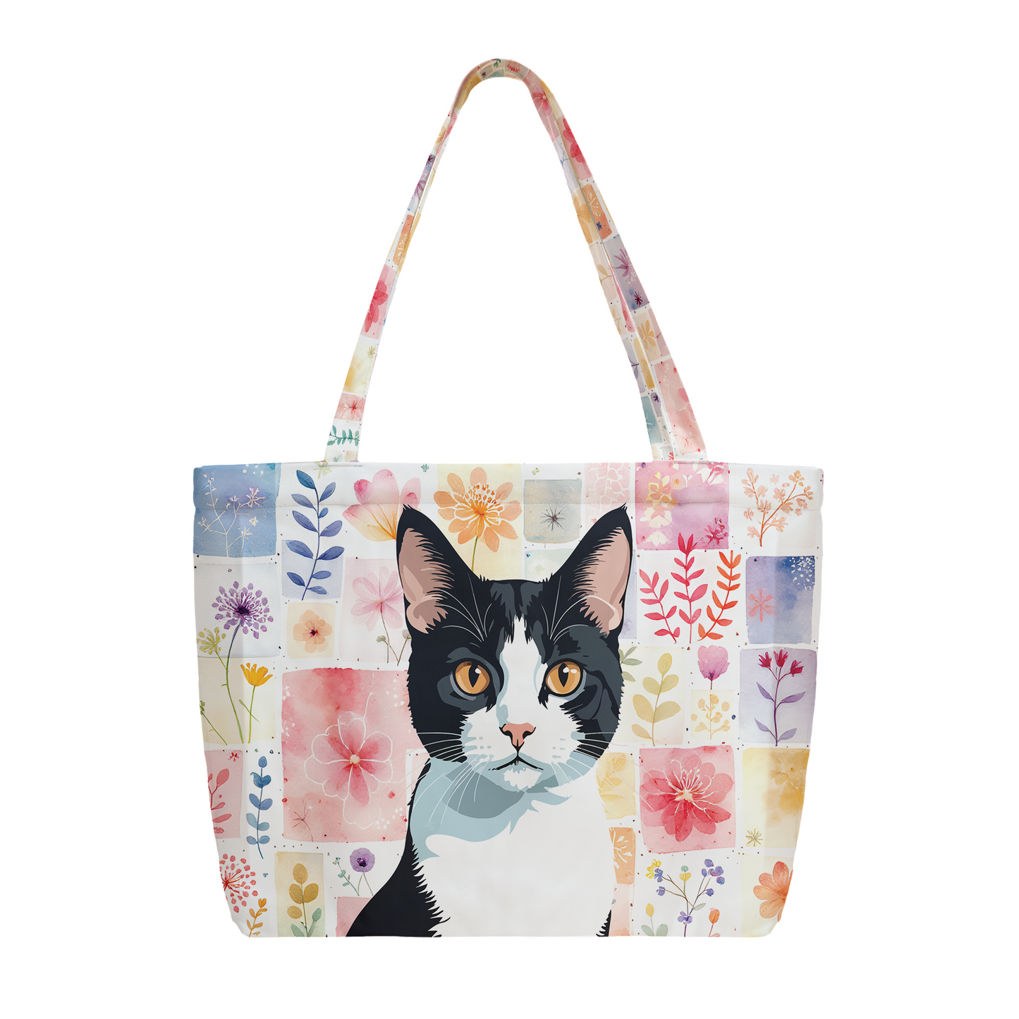 Floral Blossom Pet Portrait Tote Bag