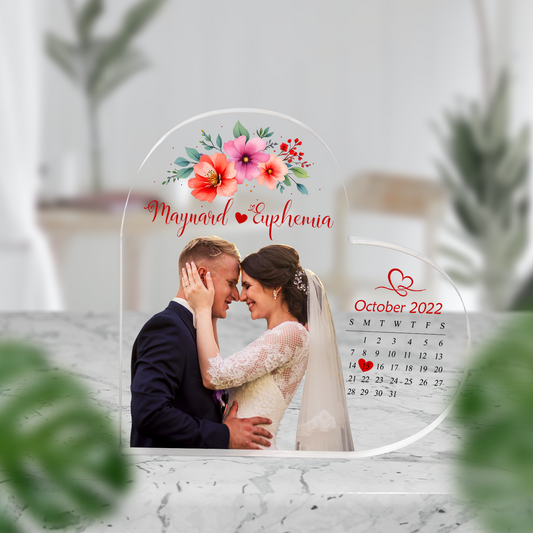 Personalized Heart Acrylic Anniversary Plaque