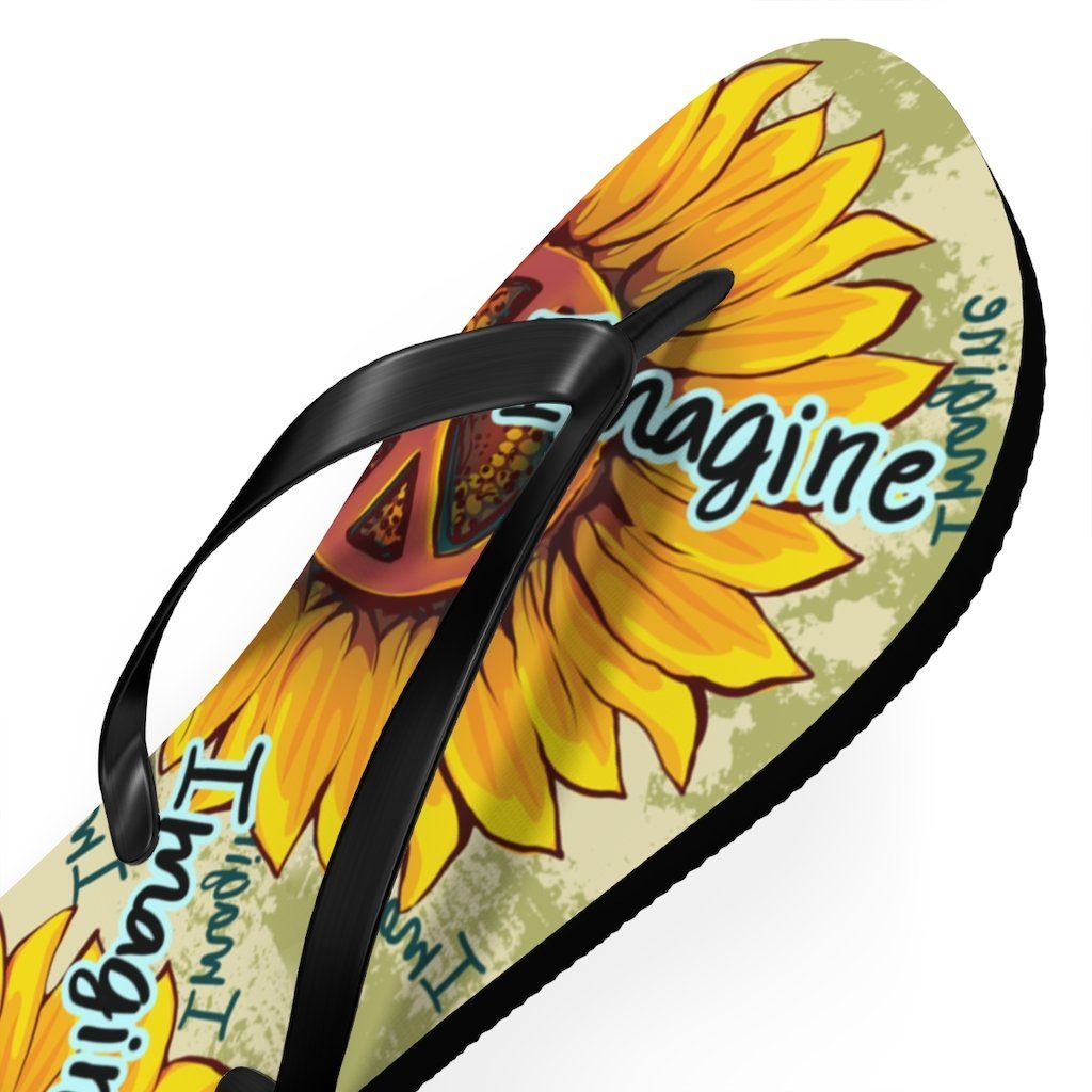 Imagine - Sunflower - Unisex FlipFlops Shoes Printify