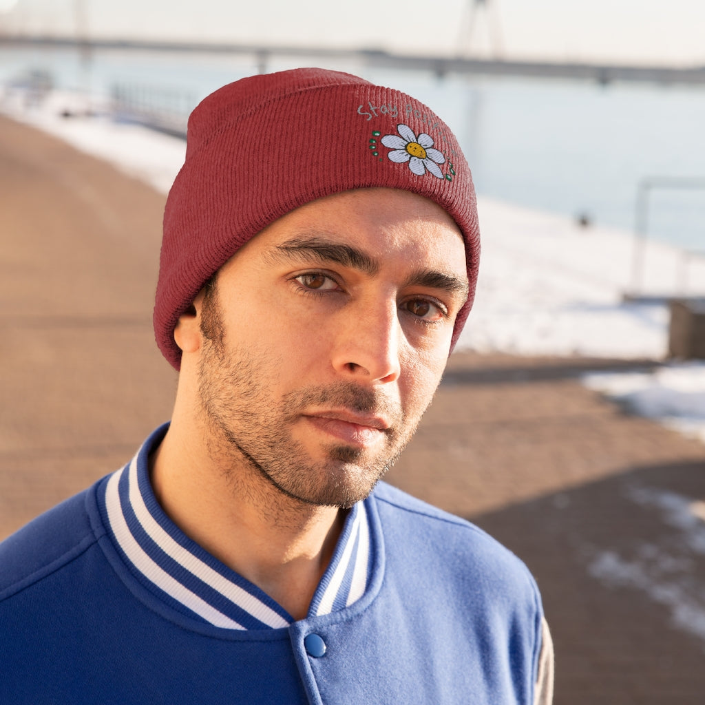 Stay positive- Knit Beanie