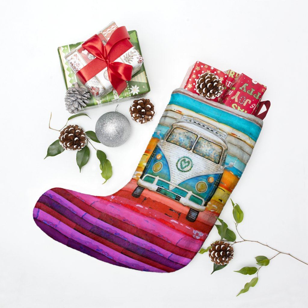 Hippie Van - Christmas Stockings Home Decor Printify One size