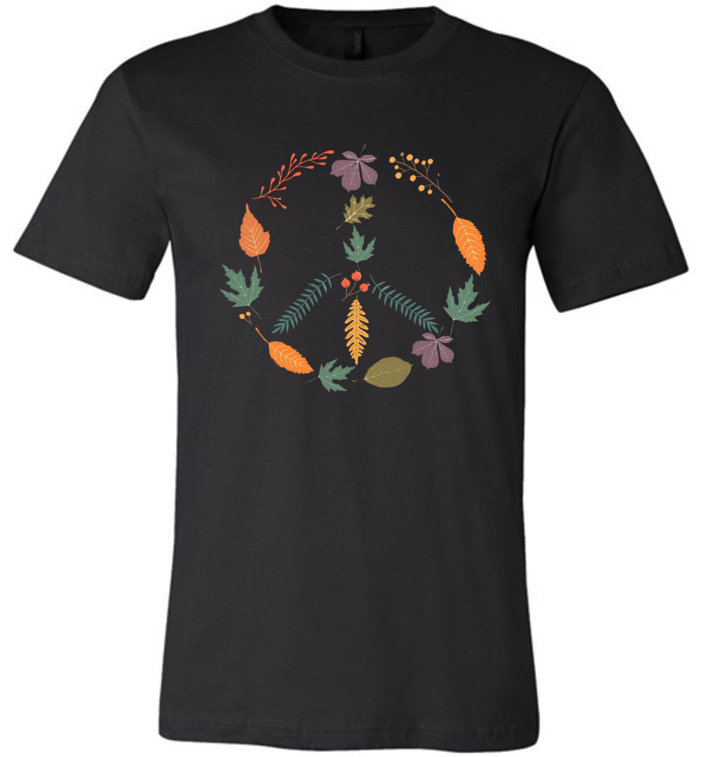 Fall Leaves Peace Sign T-shirts