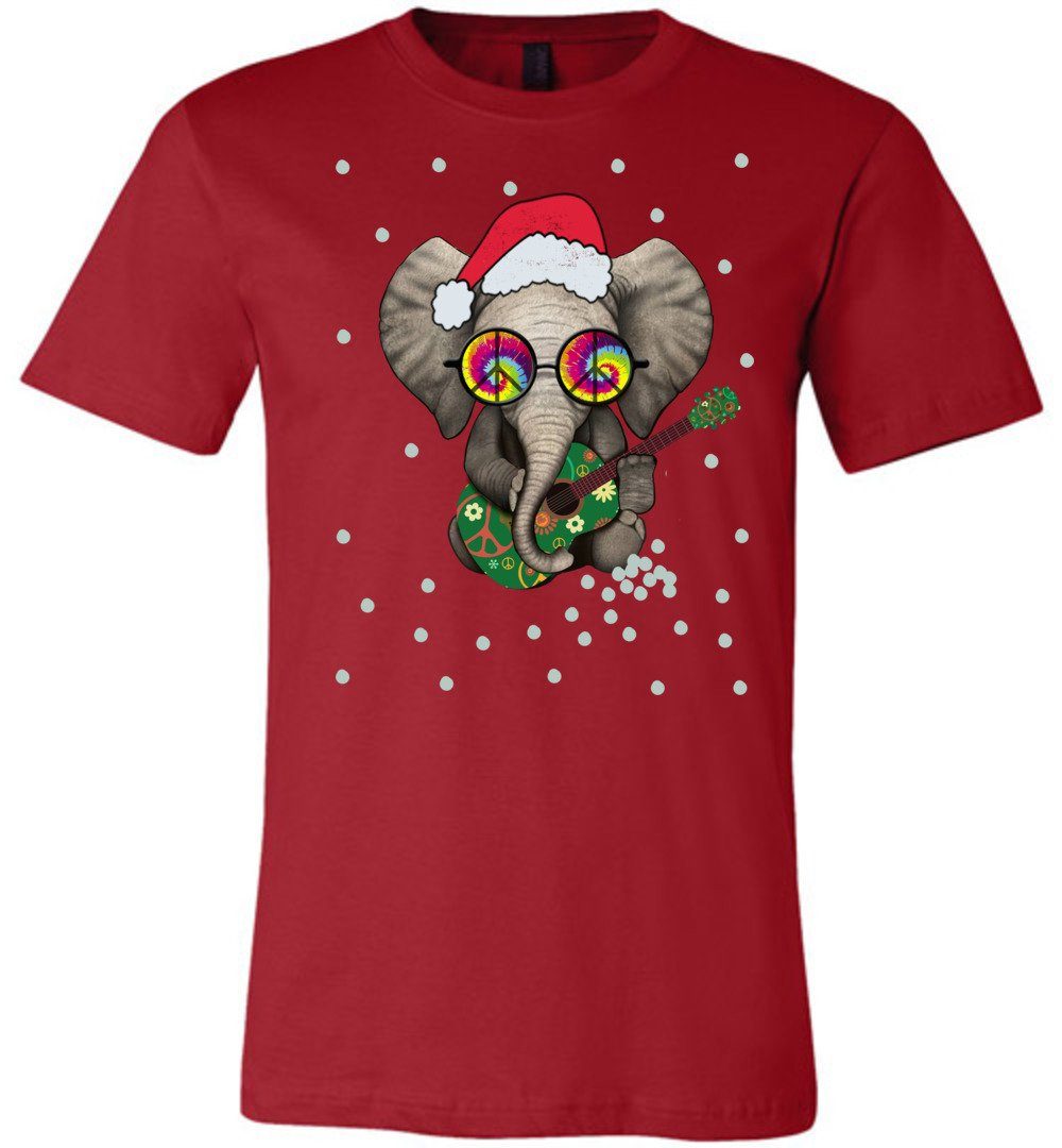 Hippie Elephant - Funny Holiday T-Shirts Heyjude Shoppe Unisex T-Shirt Canvas Red XS