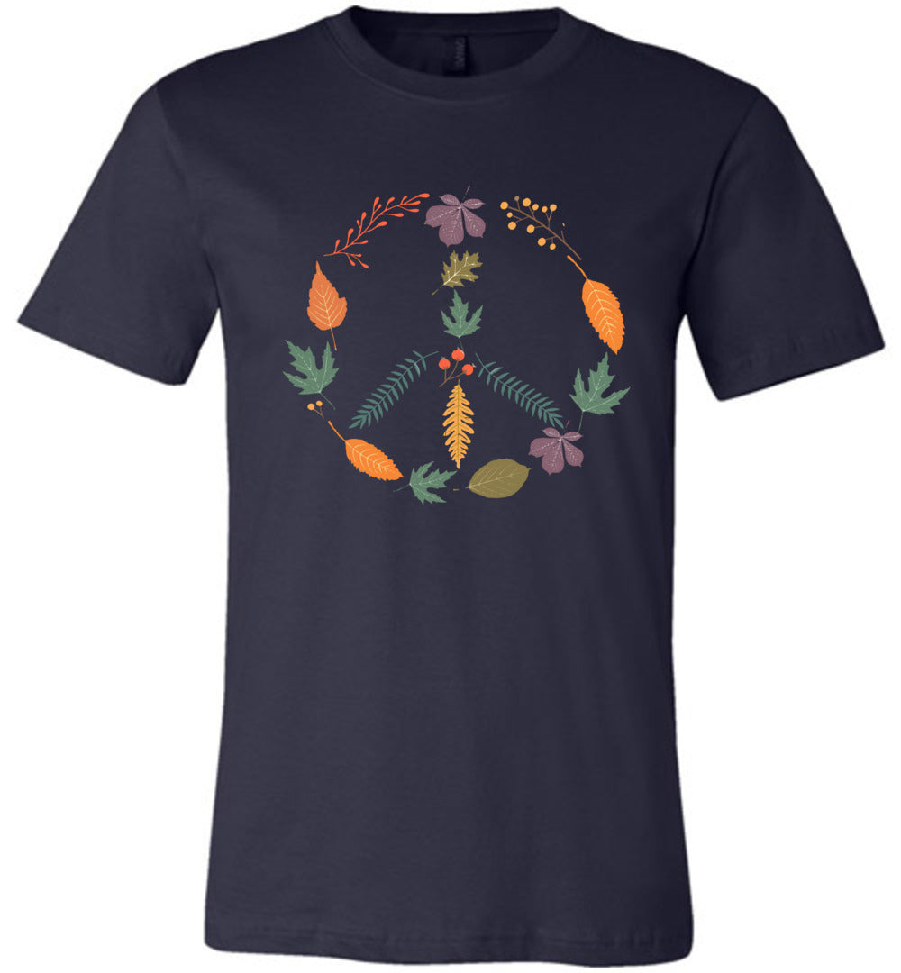Fall Leaves Peace Sign T-shirts